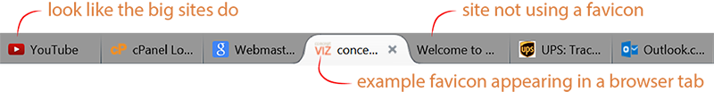 example of a favicon in a browser tab